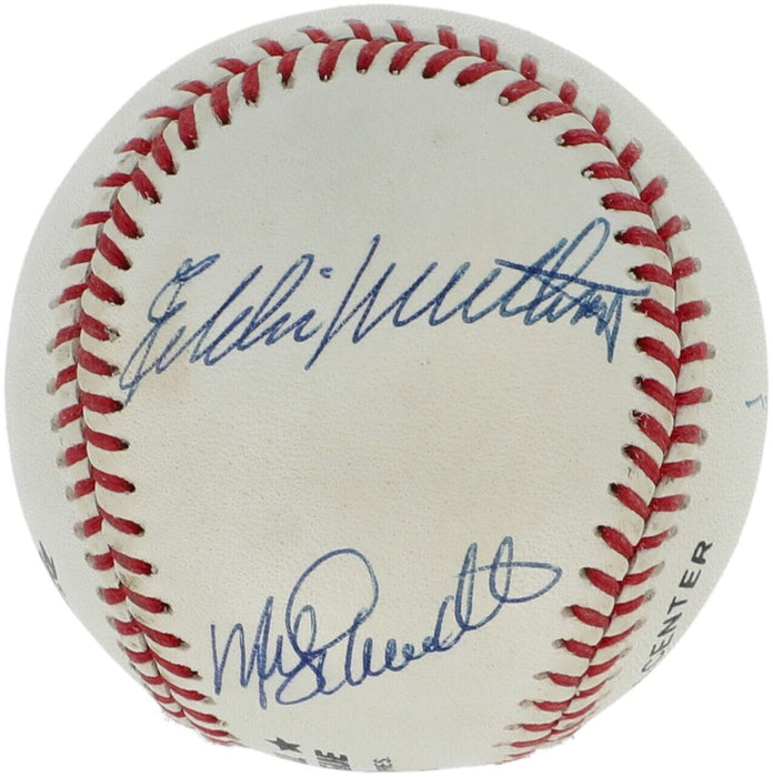 Willie Mays Hank Aaron Ernie Banks 500 Home Run Club Signed Baseball Beckett COA