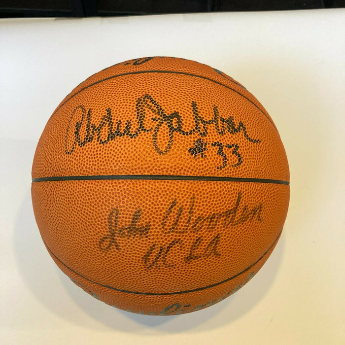 Kareem Abdul-Jabbar & John Wooden UCLA Signed NCAA Basketball JSA COA