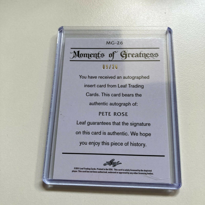 2011 Leaf Pete Rose #9/20 Auto Signed Autographed Baseball Card