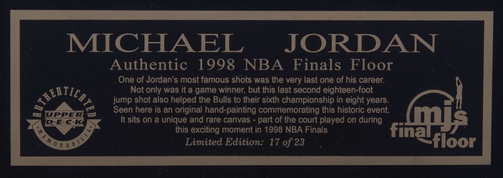 Michael Jordan Signed Last Dance Game Used Final Floor NBA Finals UDA Upper Deck