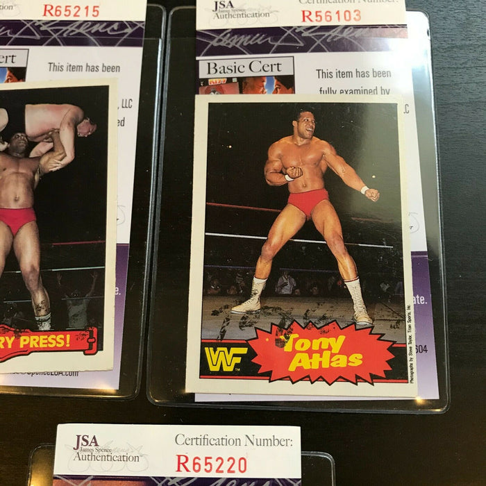 Lot Of (3) Tony Atlas WWE Signed Autographed Wrestling Cards JSA COA