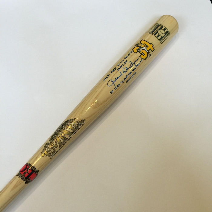 The Finest Rollie Fingers Signed Heavily Inscribed Career Stats Bat With JSA COA