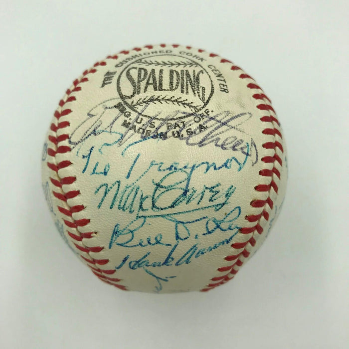 Magnificent Hall Of Fame Multi Signed Baseball (27) Mickey Mantle Dimaggio PSA