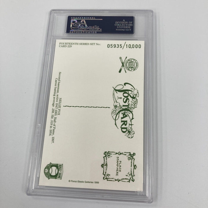 Nellie Fox Signed Hall Of Fame Perez Steele Postcard Cut Signature PSA DNA