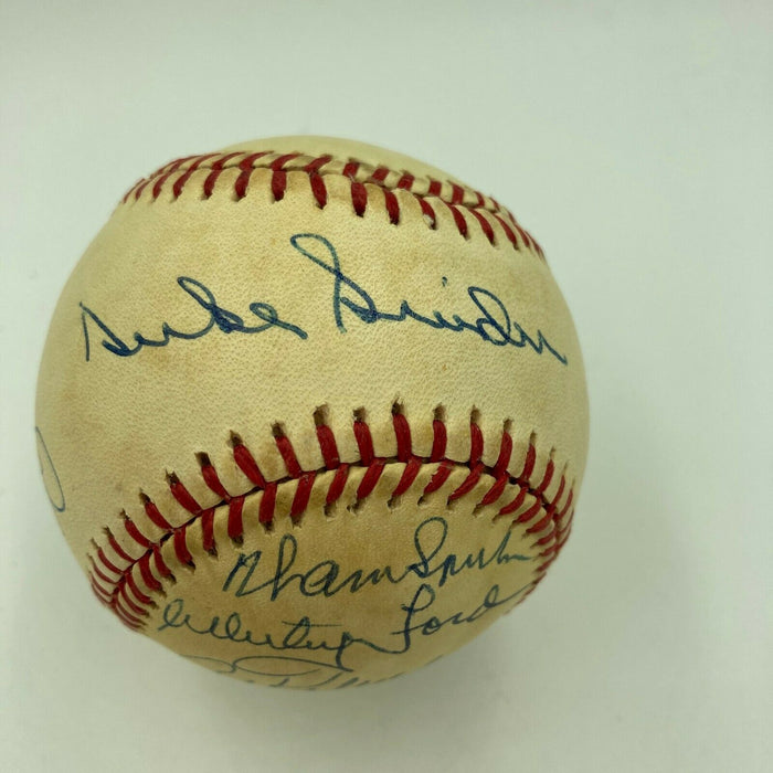 Whitey Ford Duke Snider Warren Spahn Al Kaline Hall Of Fame Signed Baseball