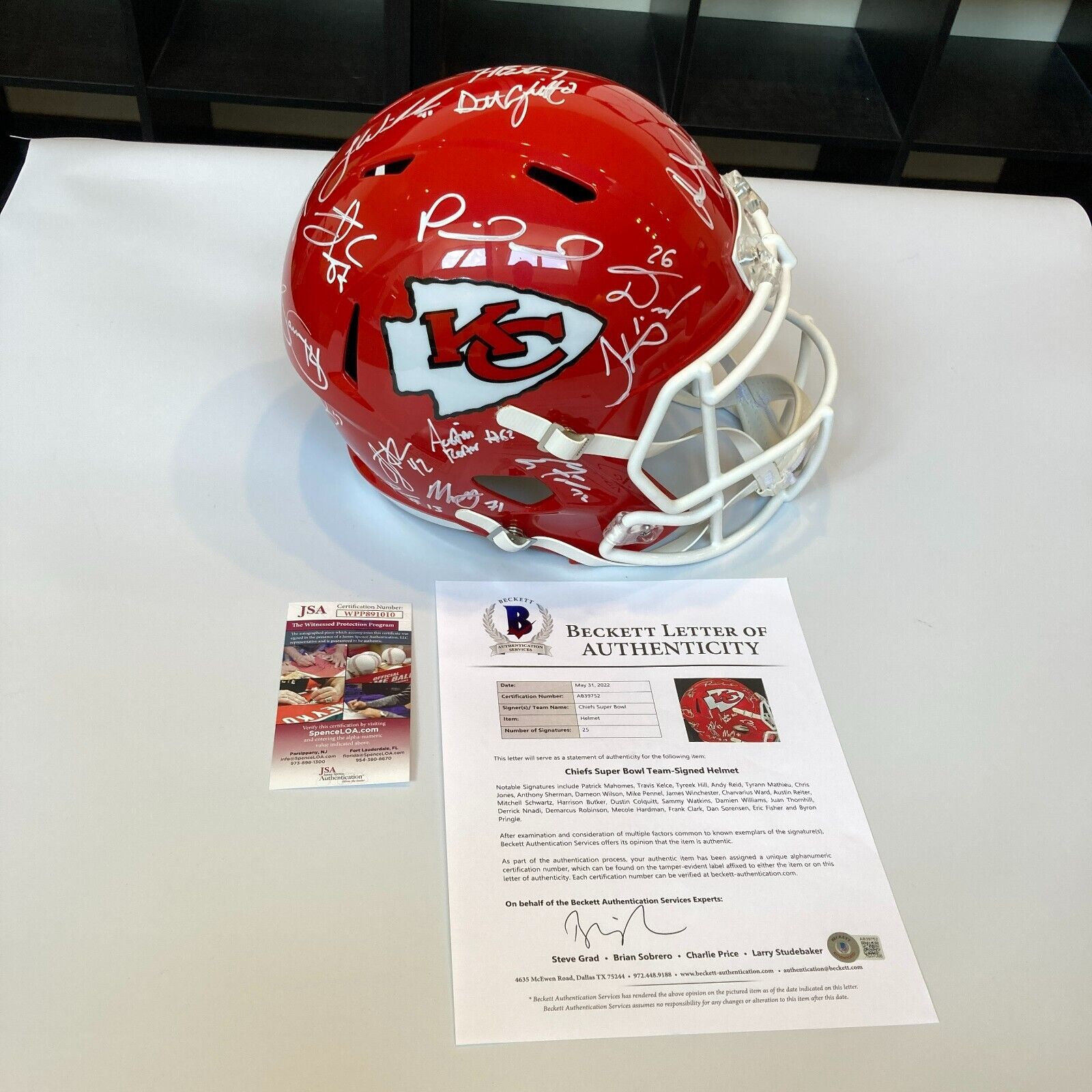 Patrick Mahomes Autographed KC Chiefs Full Size Helmet Beckett