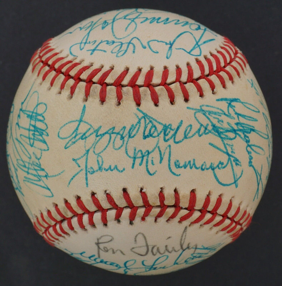 1984 California Angels Team Signed American League Baseball Beckett COA
