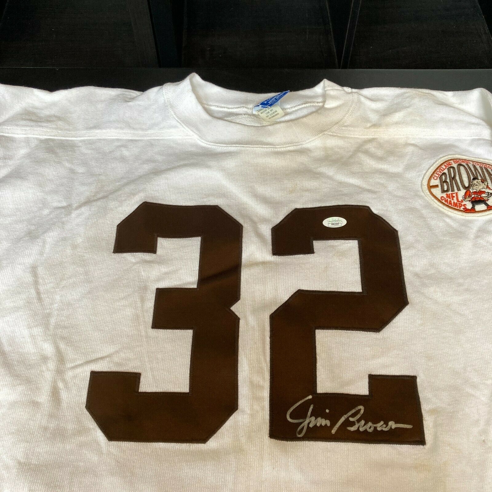 Jim Brown Signed Authentic Champion Throwback Cleveland Browns Game Je —  Showpieces Sports