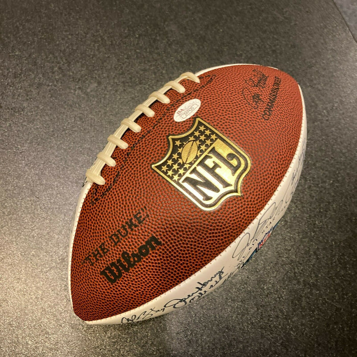 2008 Pro Bowl Team Signed Football Peyton Manning Ben Roethlisberger JSA COA