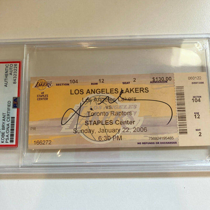 Kobe Bryant Signed 81 Point Game Ticket PSA DNA & JSA COA Los Angeles Lakers