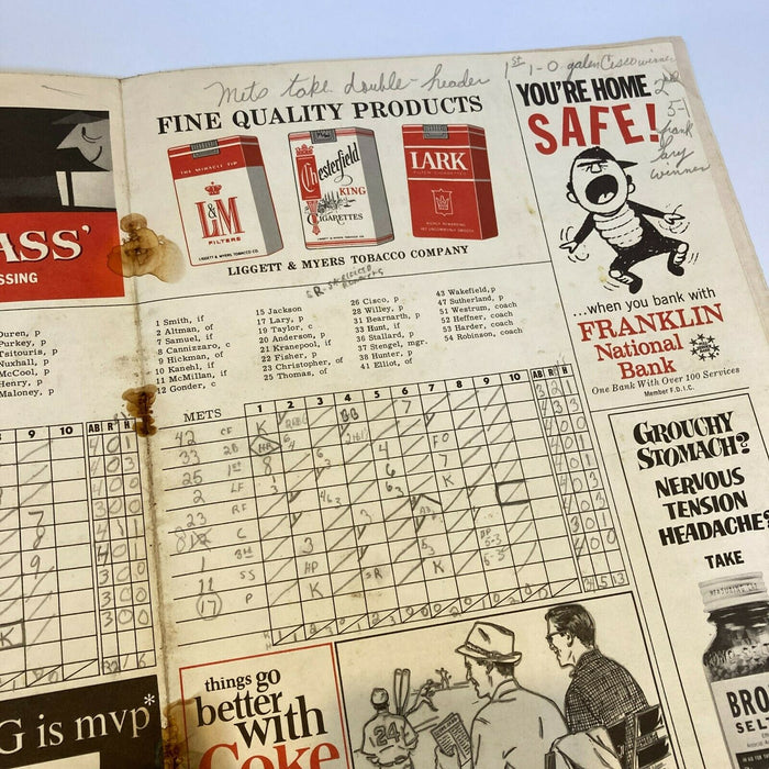 1964 New York Mets Signed Vintage Program With Original Ticket