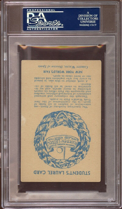 Jimmie Foxx Signed 1939 New York World Fair Laurel Card PSA DNA N MINT 8