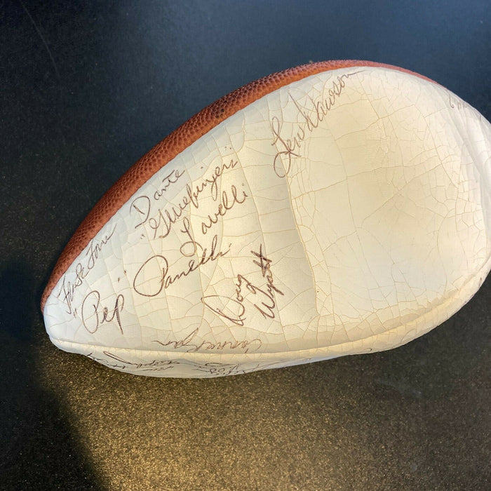Super Bowl XX Attendees Signed Football Joe Dimaggio Terry Bradshaw JSA COA