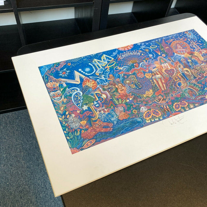 Carlos Santana Signed Large Art 21x34 Lithograph With JSA COA "Santana"