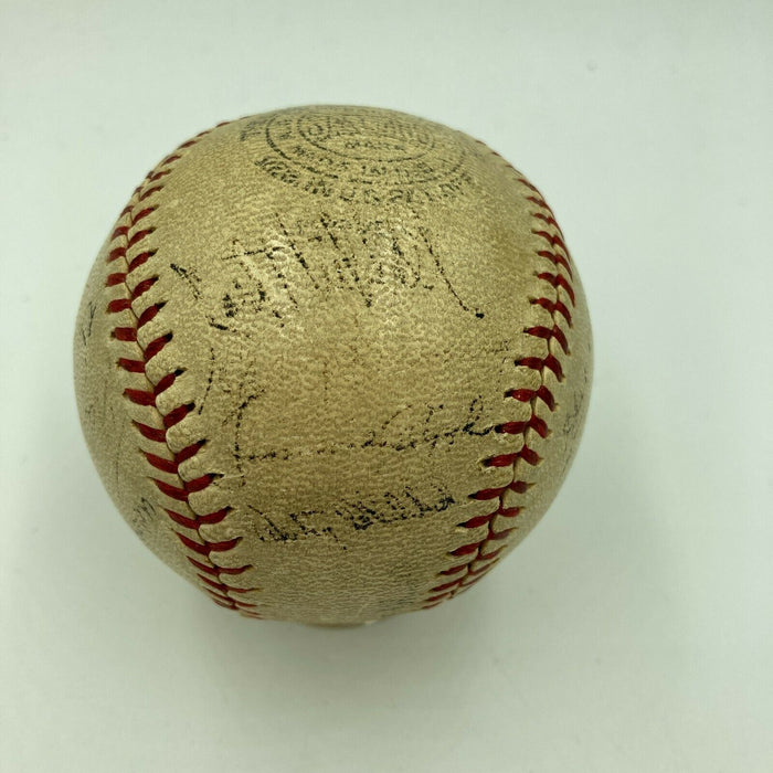 1936 New York Giants NL Champs Team Signed Baseball With Mel Ott JSA COA