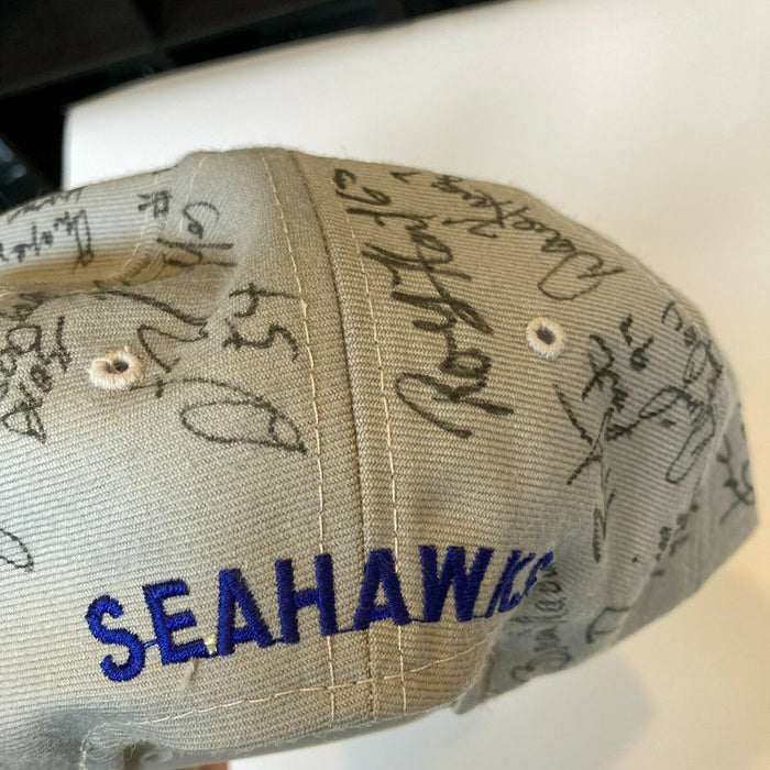1989 Seattle Seahawks Team Signed Hat 30+ Sigs Steve Largent JSA COA