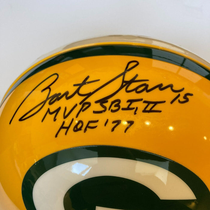 Bart Starr "Super Bowl I & II MVP, HOF 1977" Signed Green Bay Packers Helmet JSA