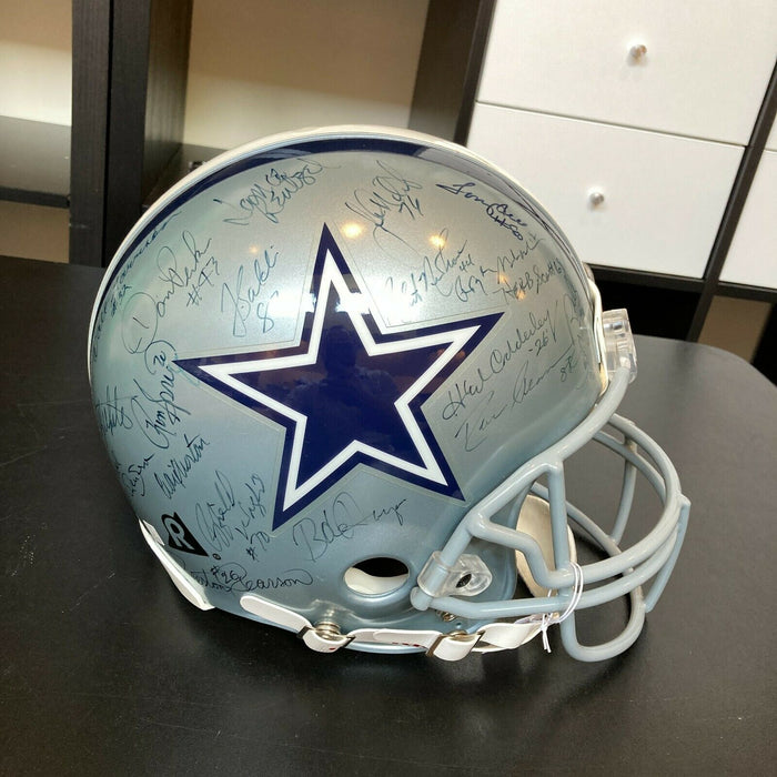 Dallas Cowboys Legends Signed Helmet Tom Landry Roger Staubach 38 Sigs JSA COA