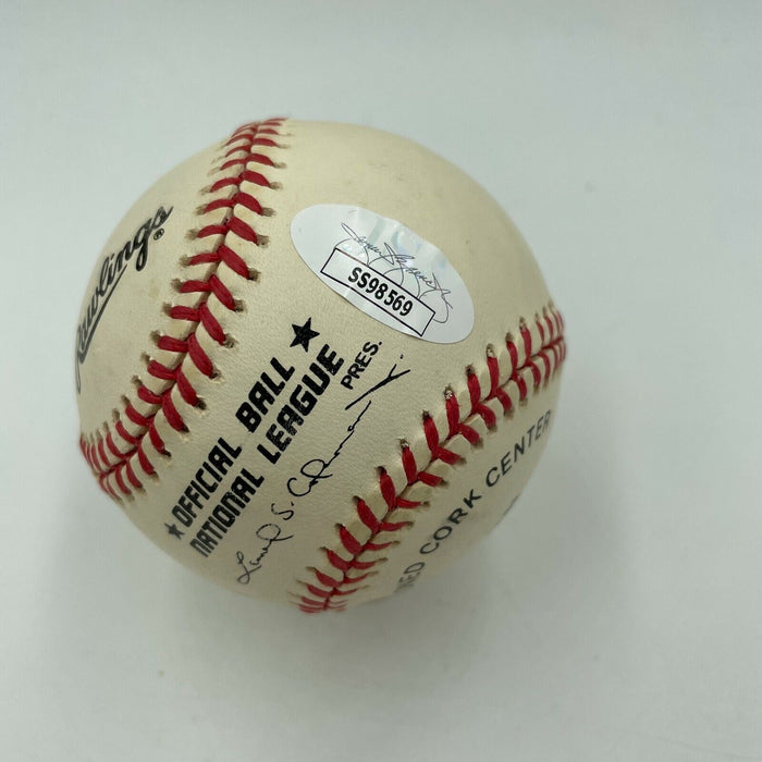 Randy Johnson Rookie Era Signed 1980's National League Baseball With JSA COA