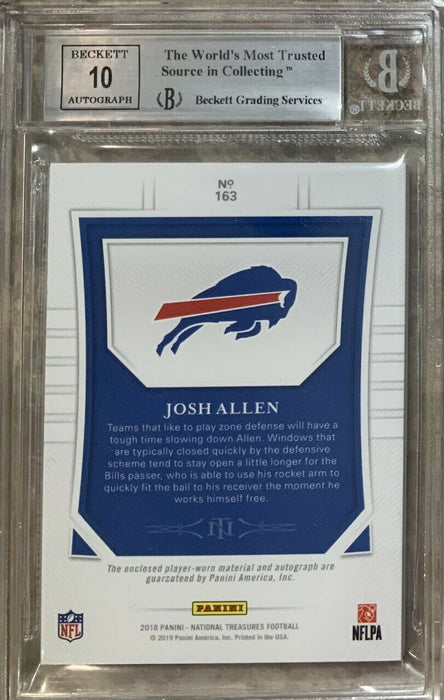2018 National Treasures Josh Allen 4 Color Patch Auto RC RPA 06/25 BGS 9 MINT
