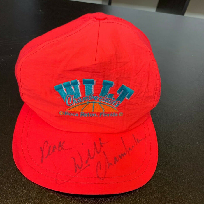 Rare Wilt Chamberlain Signed Personal Model Hat Cap With JSA COA