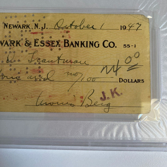 Moe Berg Signed 1947 Bank Check The Catcher Was a Spy PSA DNA