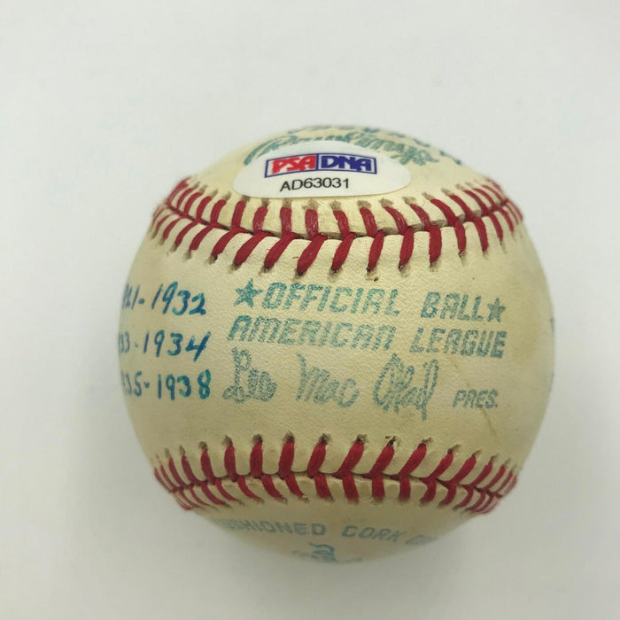 Rare Luke Sewell Signed Heavily Inscribed Career Stat Baseball With PSA DNA COA