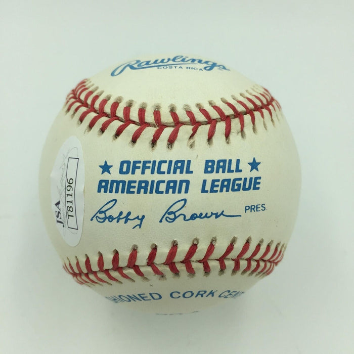 Nice Jerome Bettis Signed American League Baseball Pittsburgh Steeler JSA COA