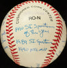 Joe Montana Signed Heavily Inscribed STAT Baseball With Beckett COA