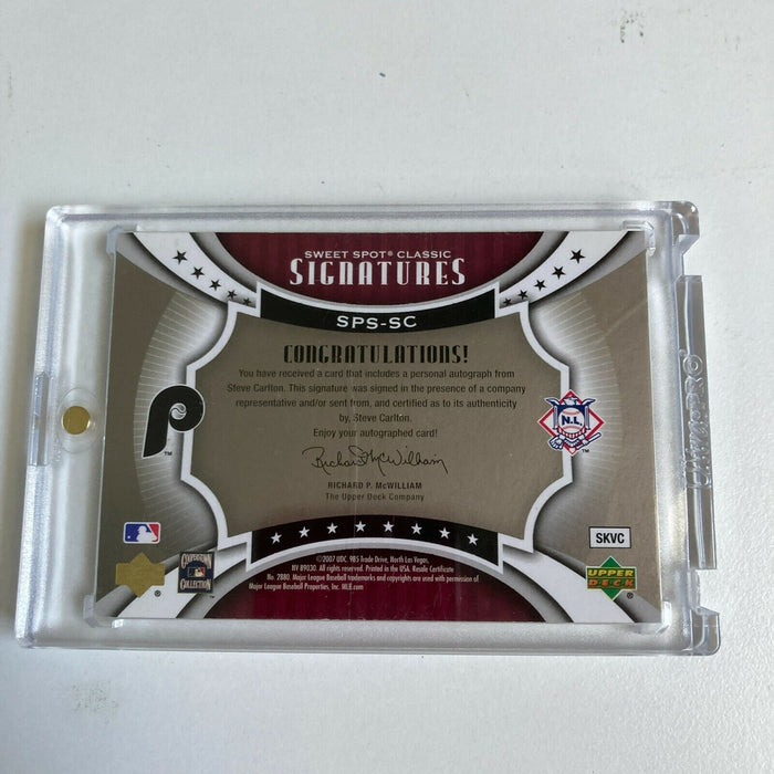 2007 Upper Deck Sweet Spot Steve Carlton Signed Bat Barrel Auto