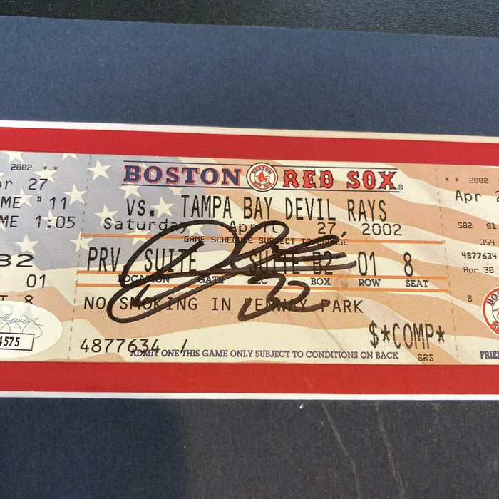 Derek Lowe Signed Full No Hitter Boston Red Sox Ticket April 27, 2002 JSA COA