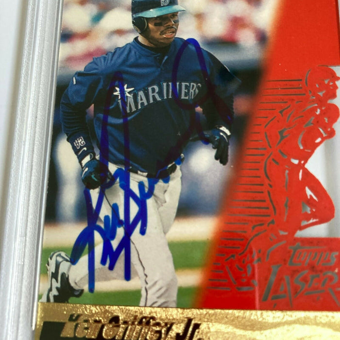 Ken Griffey Jr. Signed Autographed 1996 Topps Laser Baseball Card PSA DNA