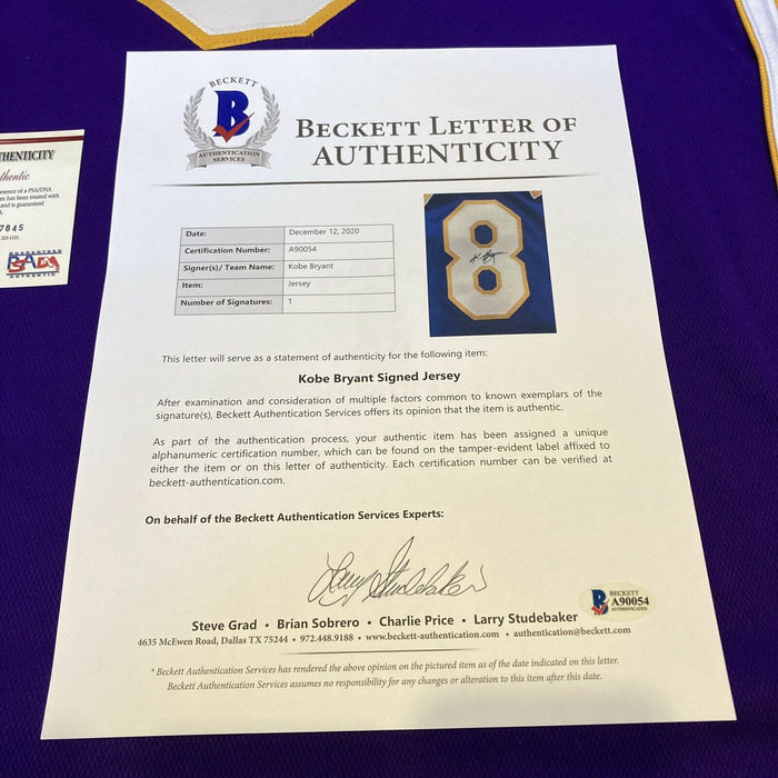 Kobe Bryant Signed Nike Authentic Los Angeles Lakers Jersey Beckett & PSA DNA