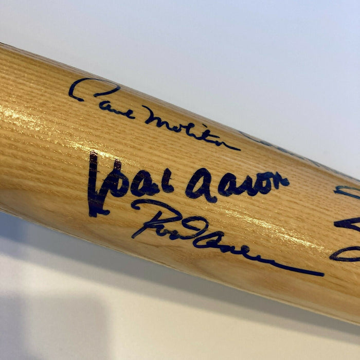 Willie Mays Hank Aaron 3,000 Hit Club Signed Baseball Bat 13 Sigs JSA COA