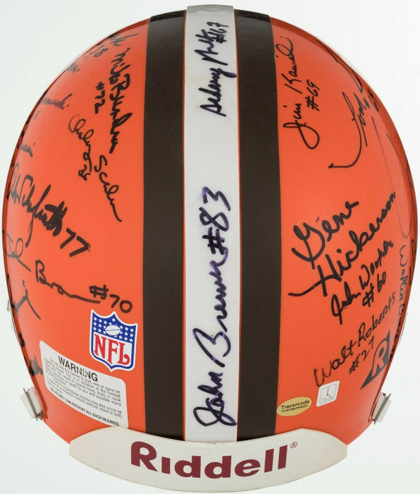 1964 Cleveland Browns NFL Champs Team Signed Authentic Game Helmet Beckett COA