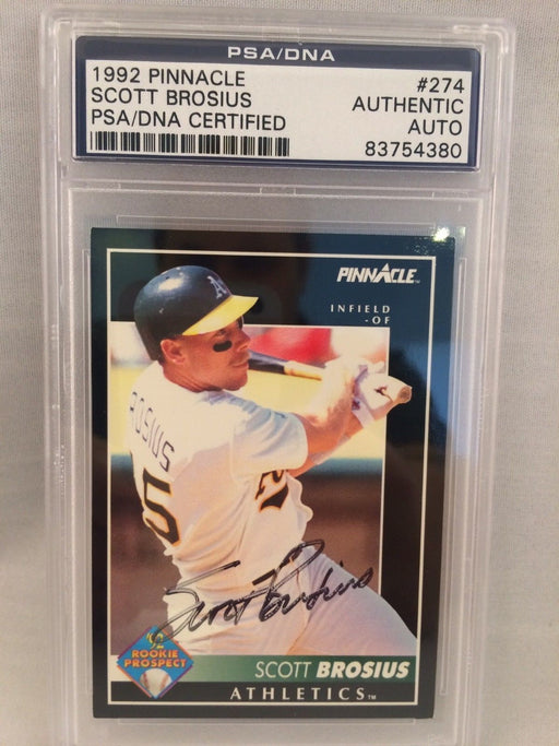 1992 Pinnacle Scott Brosius Signed Autographed baseball Card Psa Dna
