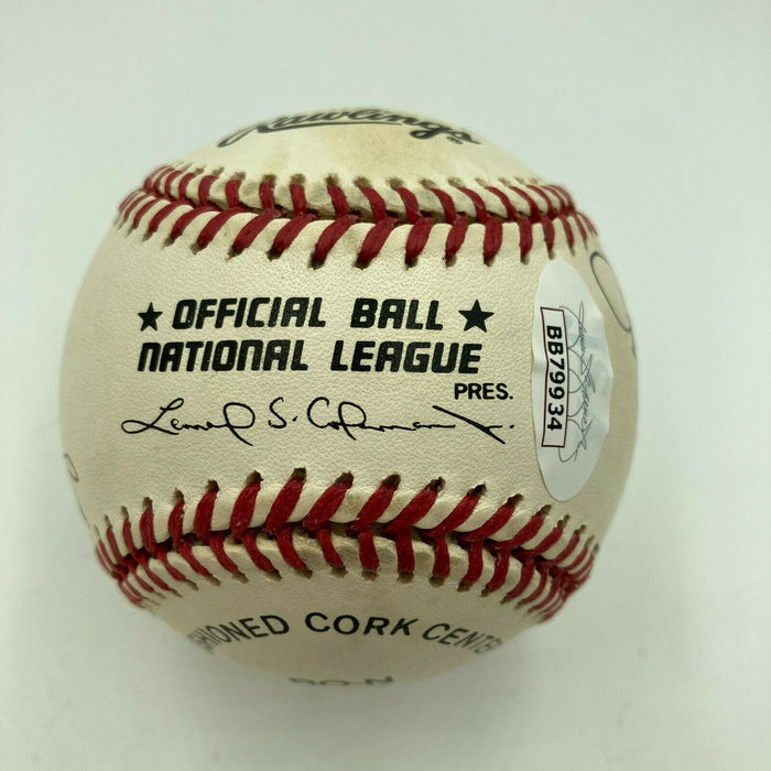 Stan Musial Tom Seaver Eddie Mathews Hall Of Fame Multi Signed Baseball JSA COA