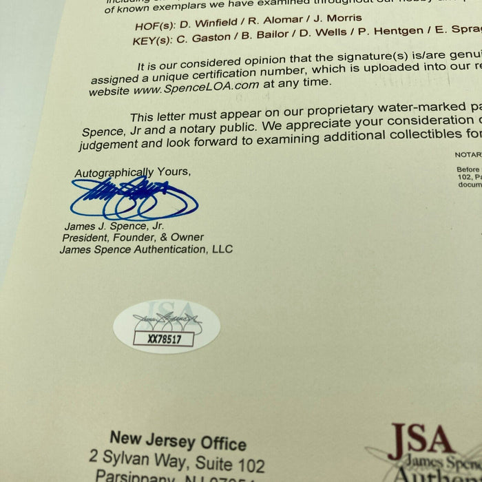 1992 Toronto Blue Jays World Series Champs Team Signed W.S. Baseball JSA COA