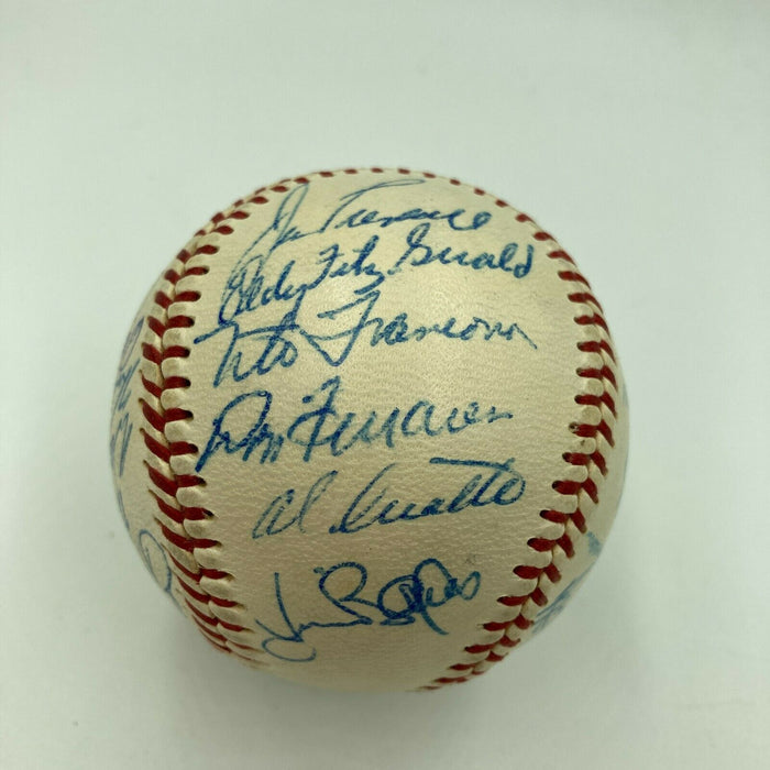 1955 Cleveland Indians Team Signed AL Baseball Joe Gordon & Bob Feller