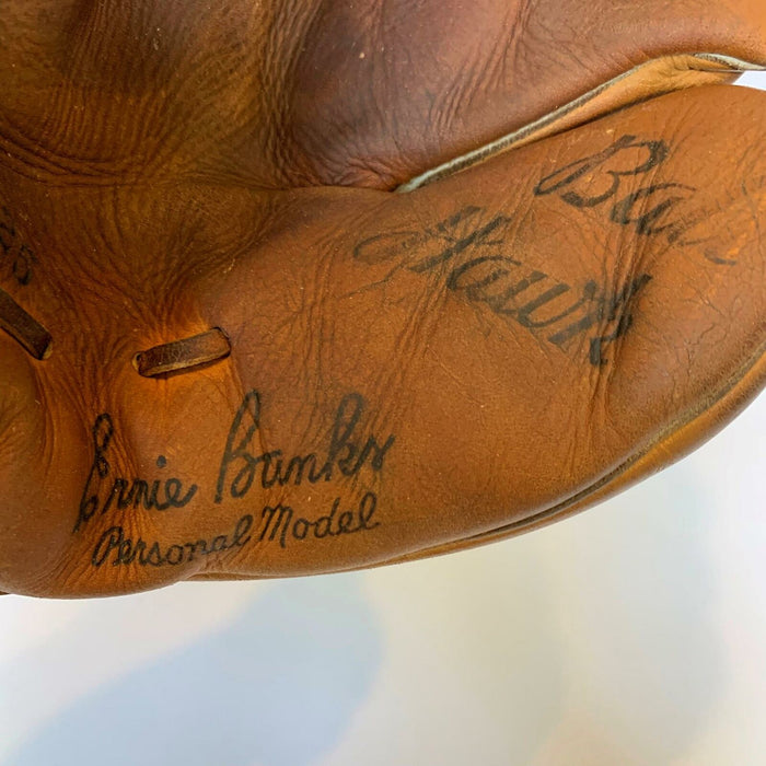 Beautiful 1950's Ernie Banks Signed Game Model Baseball Glove With PSA DNA COA