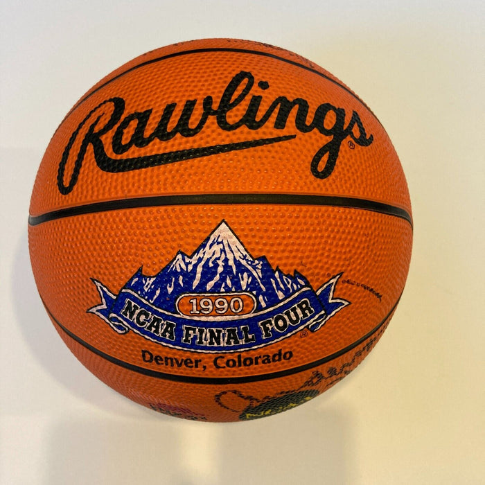 1989 - 1990 UNLV Rebels NCAA National Champs Team Signed Mini Basketball JSA