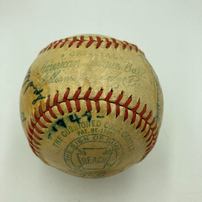 1947 New York Yankees World Series Champs Team Signed Baseball JSA COA