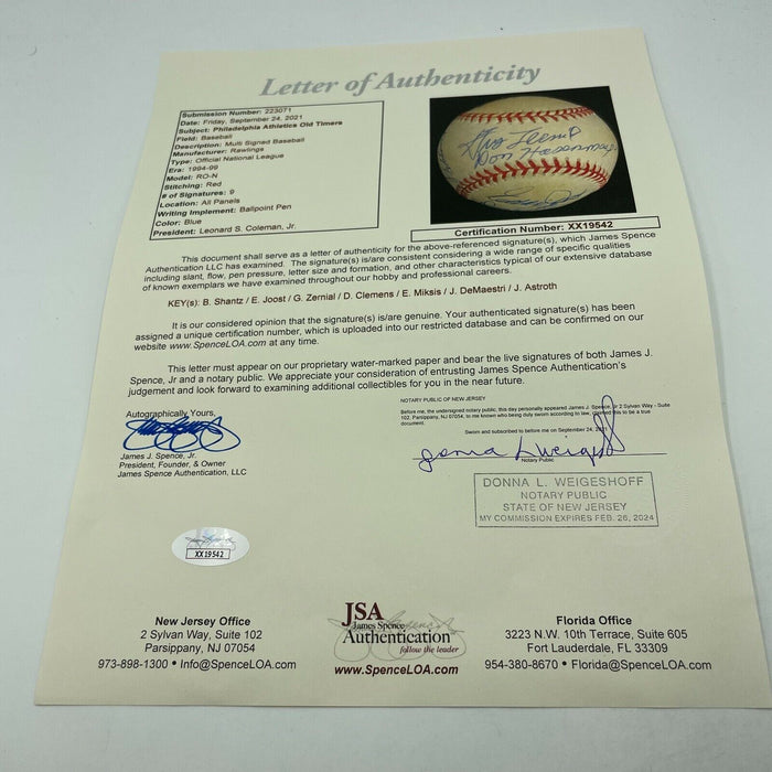 Philadelphia Athletics Old Timers Legends Multi Signed Baseball With JSA COA