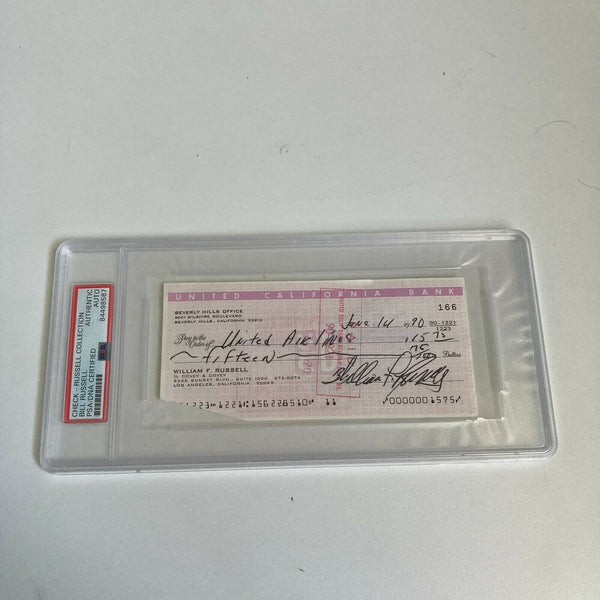 Bill Russell Signed Autographed Bank Check PSA DNA Boston Celtics HOF Legend