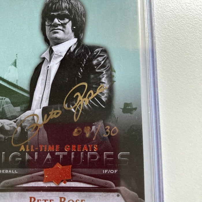 2012 Upper Deck All Time Greats Pete Rose Auto #9/30 Signed Baseball Card