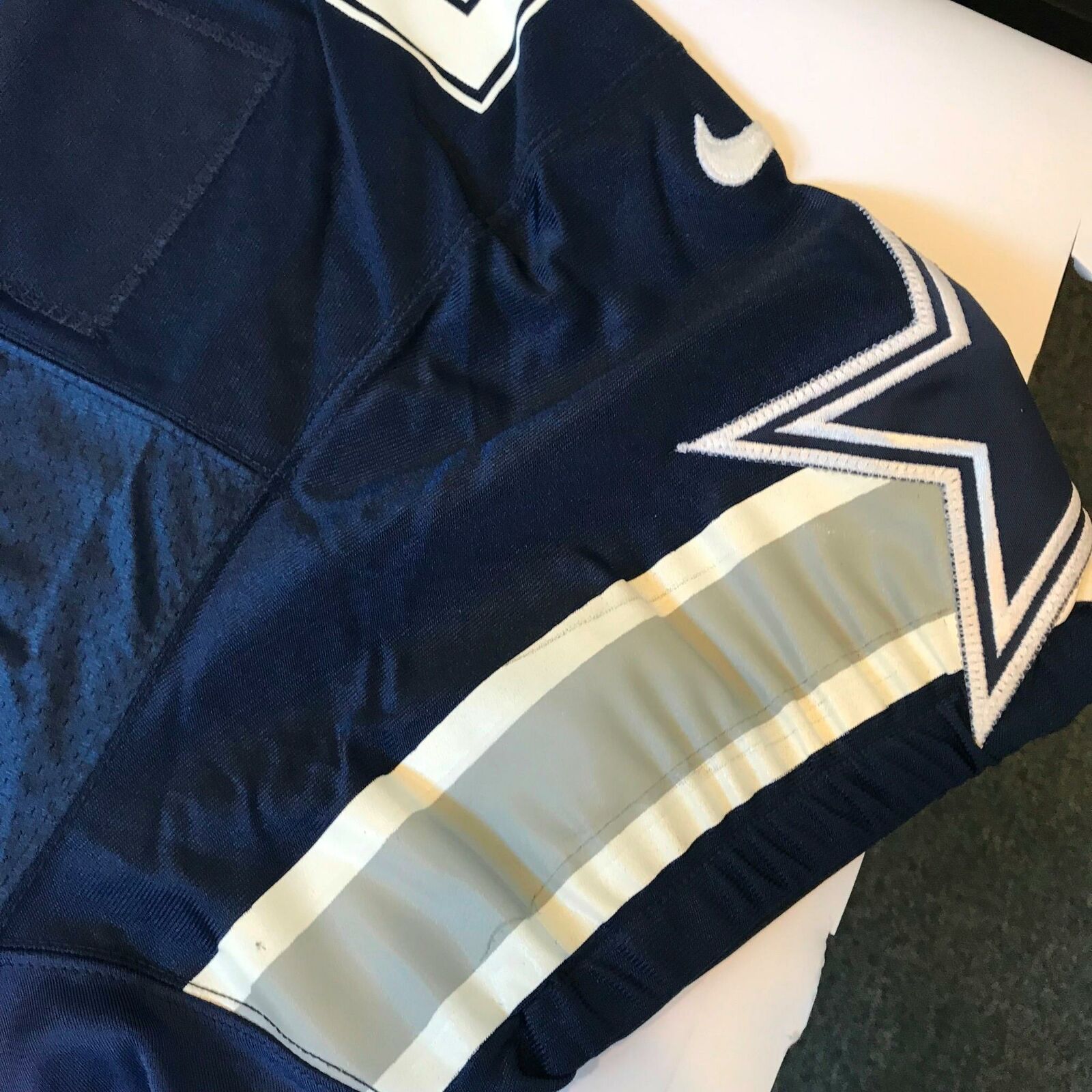 Lot Detail - 1996 Emmitt Smith Dallas Cowboys Game-Used & Autographed Road  Jersey (JSA • Apparent Photo-Match • Repairs)