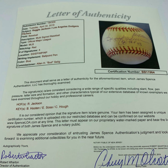 Rare Reggie Jackson & 1977 World Series 3 Home Run Pitchers Signed Baseball JSA