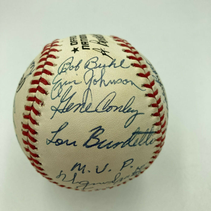 1957 Milwaukee Braves World Series Champs Team Signed Baseball Hank Aaron PSA