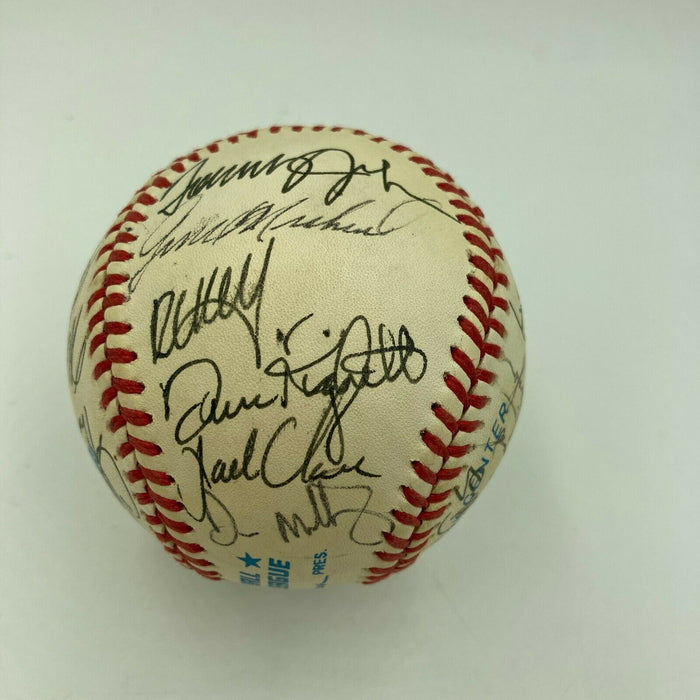 1986 New York Yankees Team Signed Baseball Don Mattingly Rickey Henderson