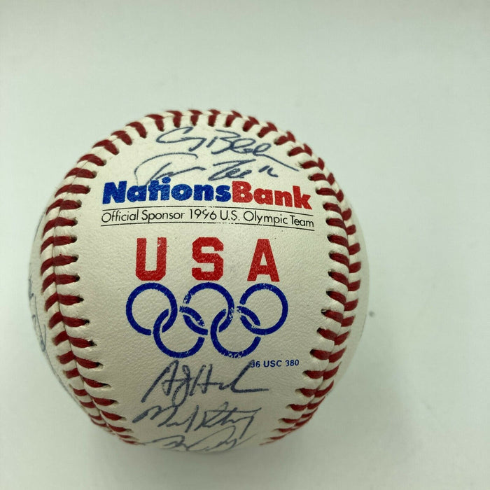 1996 Team USA Olympics Team Signed Baseball With Troy Glaus